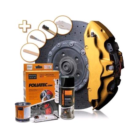 Foliatec Brake Caliper Paint Lacquer   Prestigious Gold Metallic 7 Piece Component Set