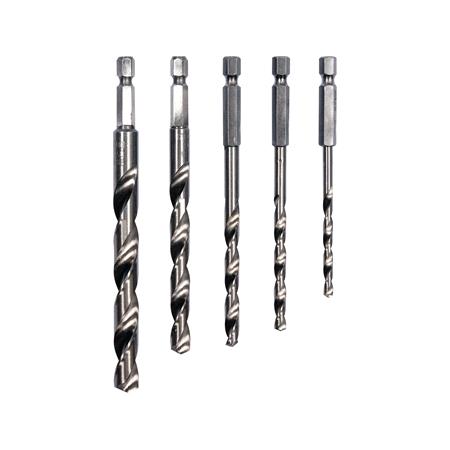 METAL DRILLS 5PCS 4 10MM HSS HEX 1/4"