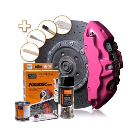 Foliatec Brake Caliper Paint Lacquer   Candy Pink Metallic 7 Piece Component Set