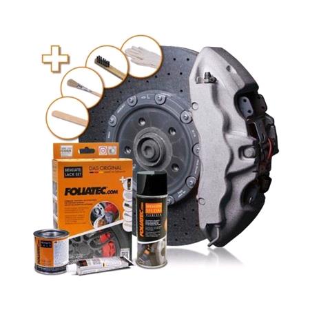 Foliatec Brake Caliper Paint Lacquer   Stratos Silver Metallic 7 Piece Component Set