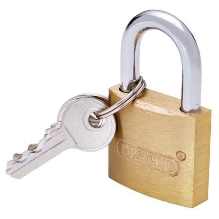 Draper 21726 Brass Cylinder Padlock, 30mm