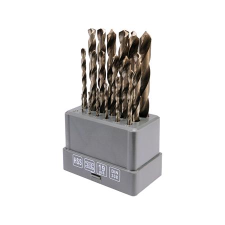 TWIST DRILL SET HSS 1 10MM /19PCS