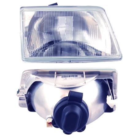 Right Headlamp (Takes H4 Bulb, Original Equipment) for Peugeot 205 Mk II 1983 1998