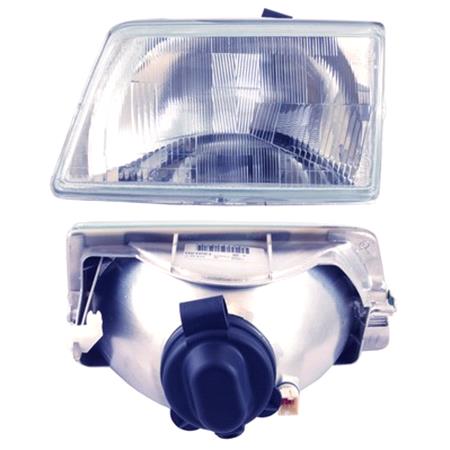 Left Headlamp (Takes H4 Bulb, Original Equipment) for Peugeot 205 Van 1983 1998