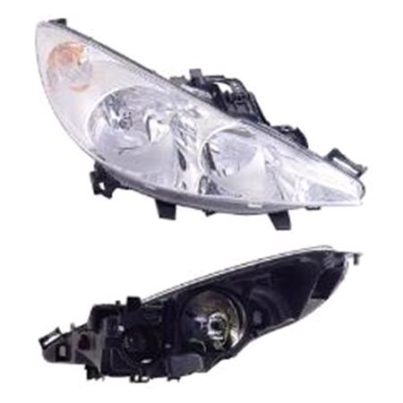 Right Headlamp (Without Directional Lamp, Original Equipment) for Peugeot 207 Van 2006 on
