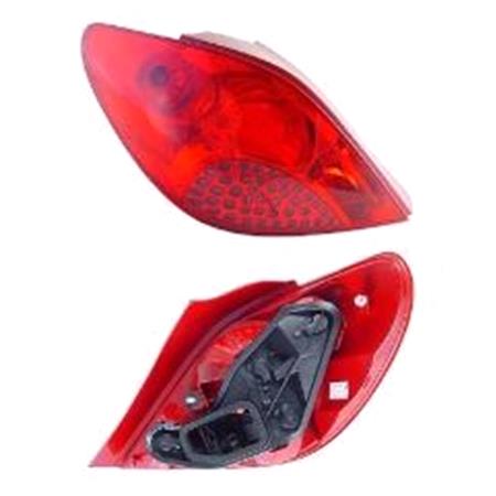 Left Rear Lamp (Hatchback, Original Equipment) for Peugeot 207 2006 2009