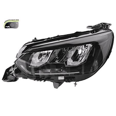 Left Headlamp (LED, Supplied Without Control Modules, Original Equipment) for Peugeot 2008 II 2019 to 2023