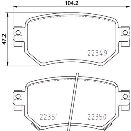 Brembo Rear Brake Pads (Full set for Rear Axle)   P49059