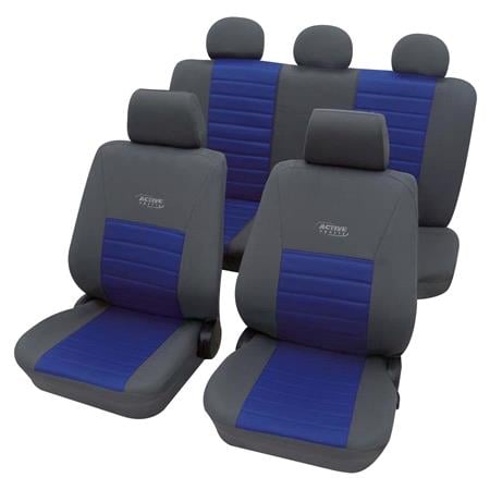 Sport Look Car Seat Cover set   For Mitsubishi L200 2005 2015   Grey & Blue