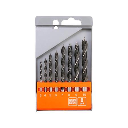 WOOD DRILL SET 3 10MM /8PCS,PLASTIC CASE