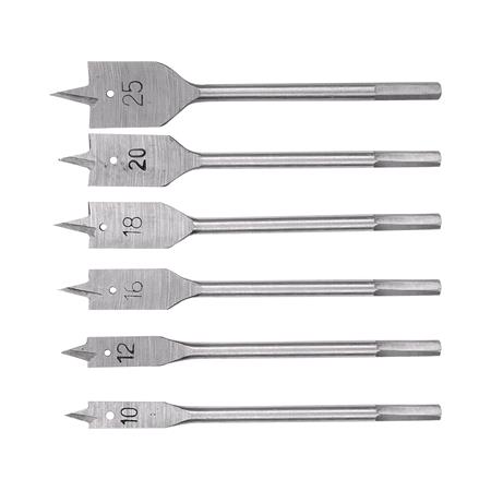 FLAT WOOD BITS 10 25MM / 6PCS