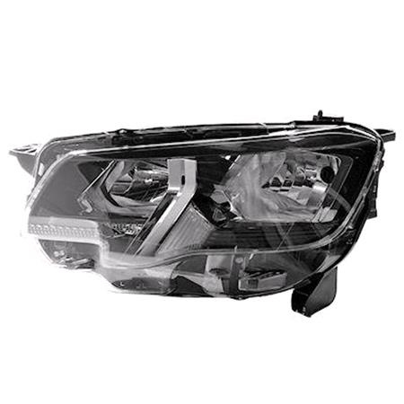 Left Headlamp (Halogen, Takes H7 / H1 Bulbs, Supplied With Motor, Original Equipment) for Peugeot PARTNER Box 2018 on