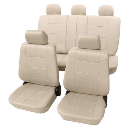 Beige Car Seat Covers Classy Leather Look   For Peugeot 205 Mk II 1987 to 1998