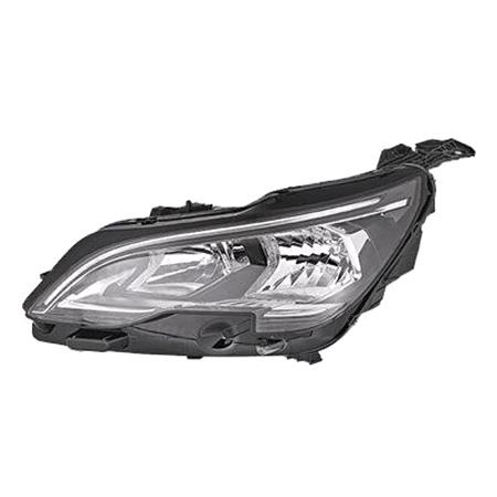 Left Headlamp (Halogen, Takes H7 / HB3 Bulbs, With LED Daytime Running Light, Supplied With Bulbs, Supplied Without Motor, Original Equipment) for Peugeot 3008 SUV 2016 on