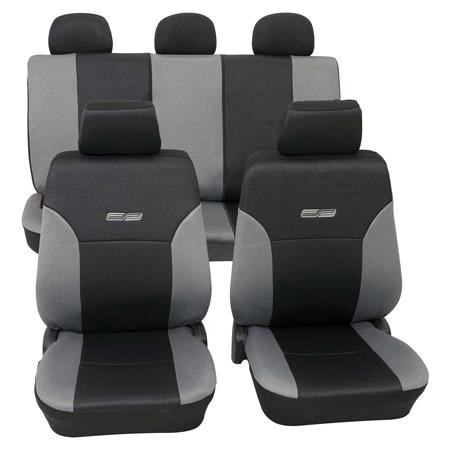 Grey & Black Leather Look Car Seat Covers   For Mercedes C Class 1993 2000