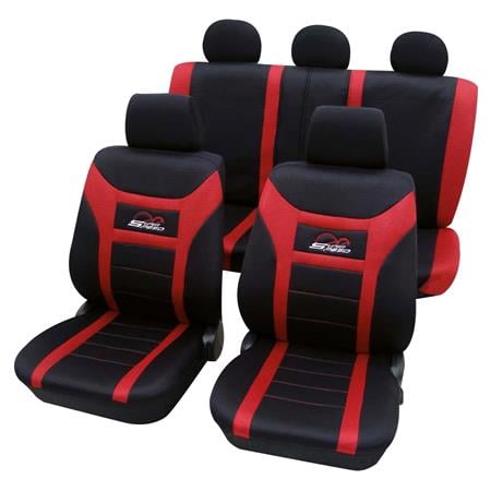 Red & Black Car Seat Covers   For Mitsubishi Outlander 2007 Onwards