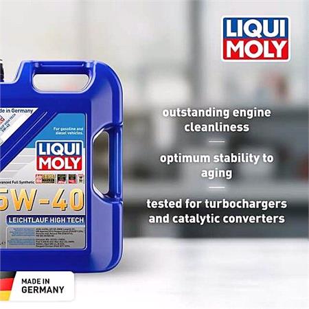 Liqui Moly 5W 40 A3/B4 Leichtlauf High Tech Engine Oil   5 Litres