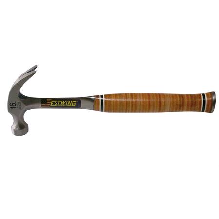 Estwing Curved Claw Hammer with Leather Grip, 16oz/448g
