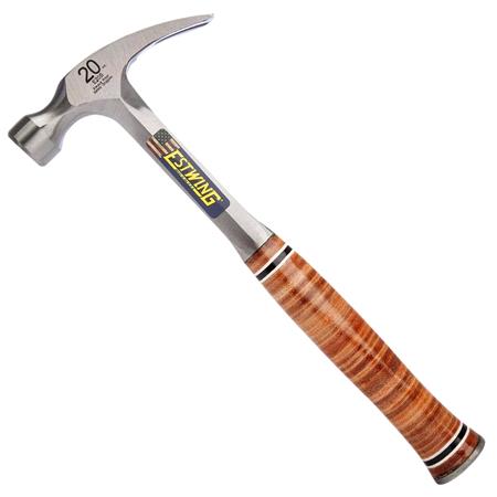 Estwing Straight Claw Hammer with Leather Grip, 20oz/560g, 13.5"