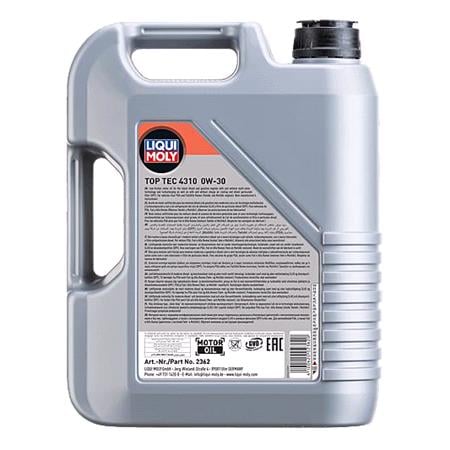 Liqui Moly 0W 30 C2 Top Tec 4310 Engine Oil   5 Litres