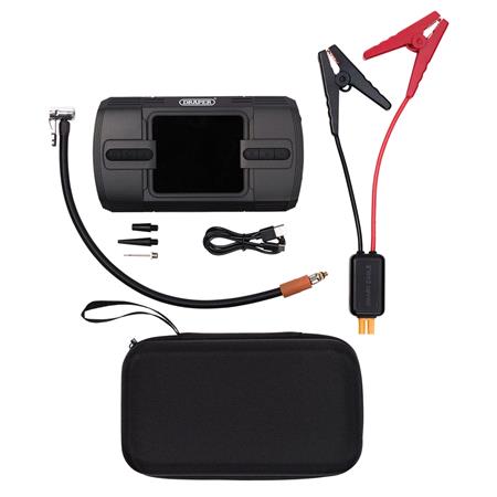 Draper 23722 12V Lithium Jump Starter and Tyre Inflator, 1200A