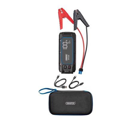 Draper 23728 12V Lithium Jump Starter with Power Bank and Digital Display, 1200A