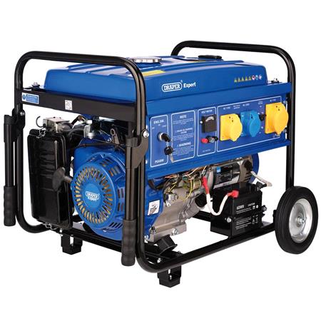 Draper Expert 23987 Petrol Generator with Wheels, 5000W