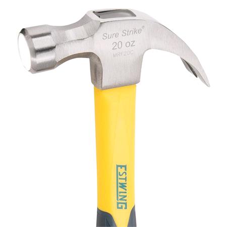Estwing Sure Strike Curved Claw Hammer with Fibreglass Handle, 20oz/567g