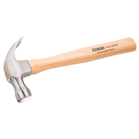 Estwing Sure Strike Curved Claw Hammer with Hickory Handle, 20oz/570g