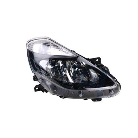 Right Headlamp (With Black Bezel, Takes H7/H7 Bulbs, Supplied Without Motor) for Renault CLIO III 2009 2011