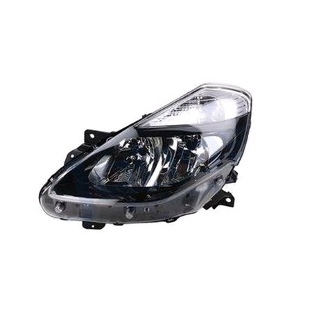 Left Headlamp (With Black Bezel, Takes H7/H7 Bulbs, Supplied Without Motor) for Renault CLIO Grandtour 2009 2011