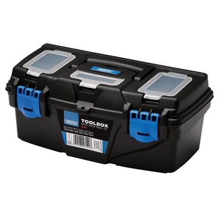 Draper 24194 Plastic Toolbox with Tote Tray, 13"