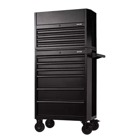 Draper 24247 BUNKER 10 Drawer Combined Roller Cabinet and Tool Chest, 26", Black
