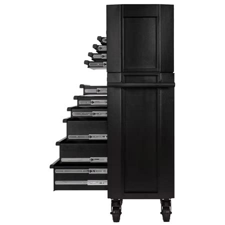 Draper 24247 BUNKER 10 Drawer Combined Roller Cabinet and Tool Chest, 26", Black