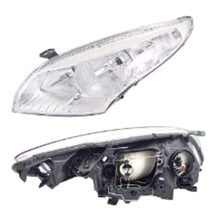 Left Headlamp (Halogen, Original Equipment) for Renault MEGANE Hatchback 2009 on