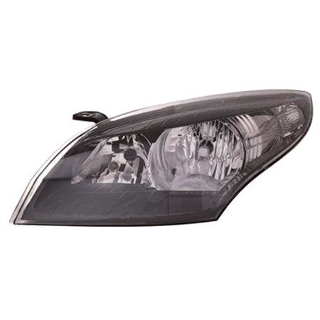 Renault Megane '12 '14 LH Headlamp, Black Bezel, Halogen, Takes H7 / H7 Bulbs, Supplied With Motor,    Renault MEGANE Hatchback 2008 to 2016