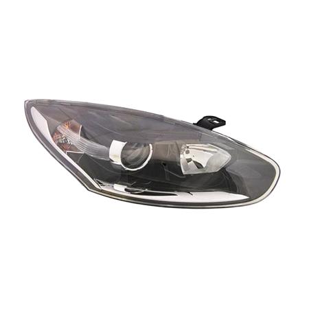 Renault Megane '14 '16 RH Headlamp, Halogen, Takes H7 / H7 Bulbs, Black Bezel, With Black Brow, With   Renault MEGANE IV Saloon 2016 Onwards