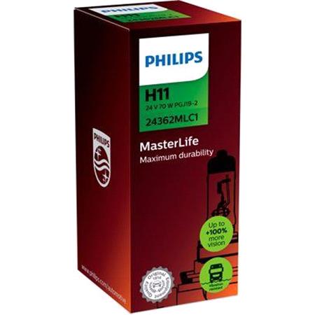 Philips MasterLife 24V H11 70W PGJ19 2 Truck Bulb   Single