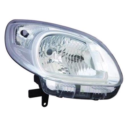 Right Headlamp (Halogen, Takes H4 Bulb, Silver Bezel, Supplied Without Motor) for Renault KANGOO 2013 on