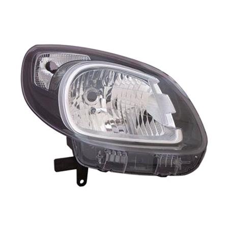 Right Headlamp (Halogen, Takes H4 Bulb, Black Bezel, For Z.E Models, Supplied Without Motor) for Renault KANGOO Express 2013 on