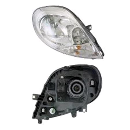 Right Headlamp (With Clear Indicator, Halogen, Takes H4 Bulb, Supplied With Motor & Bulb, Original Equipment) for Renault TRAFIC II Van 2007 on