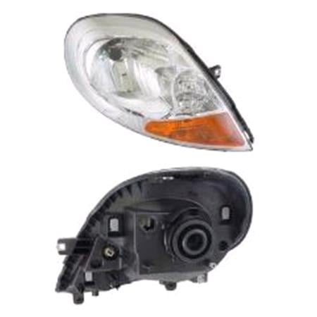 Right Headlamp (With Amber Indicator, Halogen, Takes H4 Bulb, Supplied Without Motor) for Renault TRAFIC II Flatbed / Chassis 2007 on