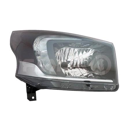 Right Headlamp (Halogen, Takes H4 Bulb, Supplied With Motor, Original Equipment) for Vauxhall VIVARO Platform / Chassis 2014 on