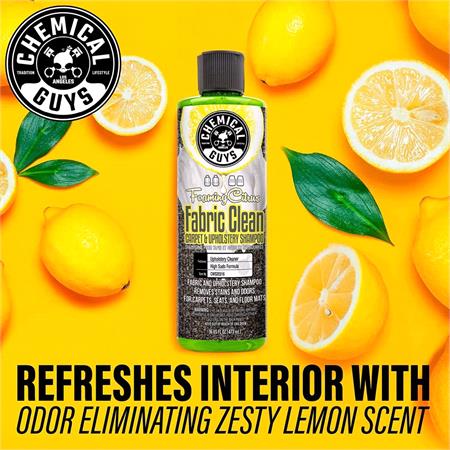 Chemical Guys Foaming Citrus Fabric Clean Carpet And Upholstery Shampoo And Odor Eliminator (16oz)