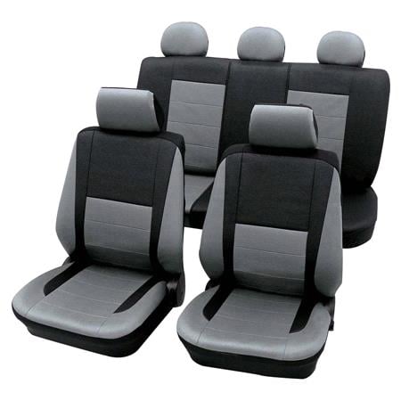Leather Look Grey & Black Car Seat Covers   For Renault Clio up to 2005