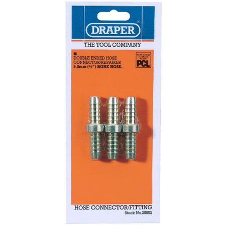 Draper 25852 3 8 inch PCL Double Ended Air Hose Connectors Pack of 3