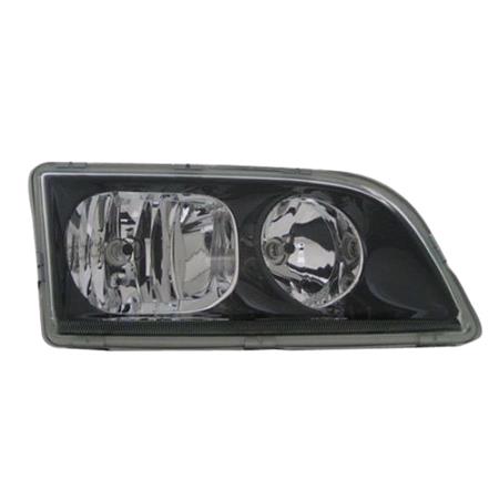 Right Headlamp (Black Bezel, Halogen, Takes H7 / H7 Bulbs) for Volvo S40 I 2003 2004