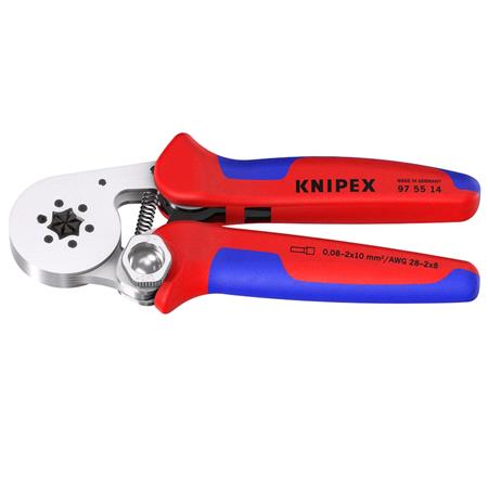 KNIPEX Self Adjusting Crimping Pliers, 2 x 6 mm², 180mm