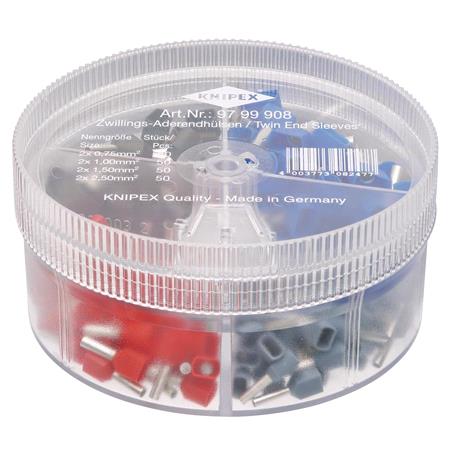 KNIPEX Assortment Box with 200 Twin Wire Ferrules, 4 Parts