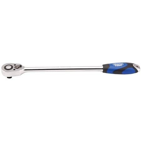 Draper Expert 26591 1 2 inch Sq. Dr. 48 Tooth Extra Long Reversible Quick Release Soft Grip Ratchet